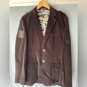 Affliction Black Corduroy Blazer Jacket